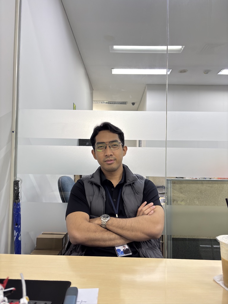 At the office desk